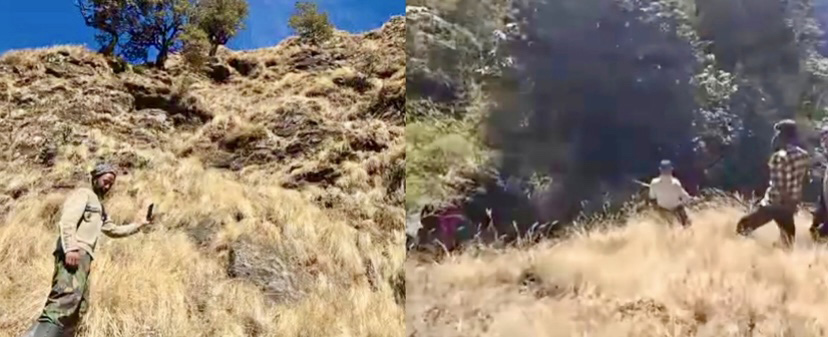 Кадр из видео, опубликованного Раджманом Гурунгом, на котором показано место, где была найдена Астрид Вайзер, в 160 метрах под маршрутом